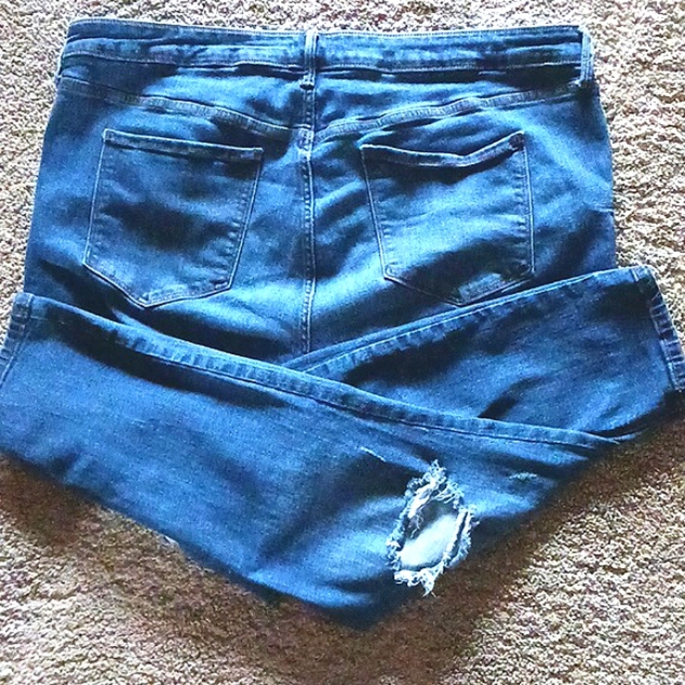 OLD Navy Rockstar Distressed Mid-Rise Super Skinny Blue Jeans Plus Size 20 - Picture 3 of 11